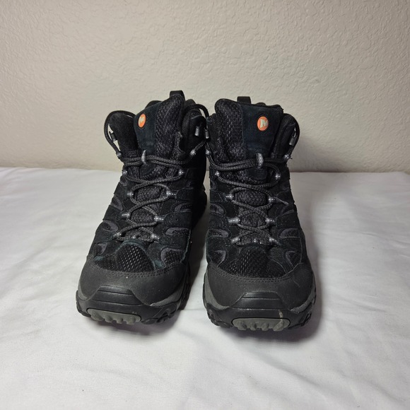 Merrell Moab 2 Mid Mens Hiking Boots Black Suede Vibram J06049 Size 8